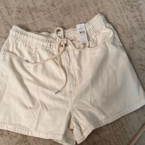 LOFT Women's High Waist Tan Shorts - Denim